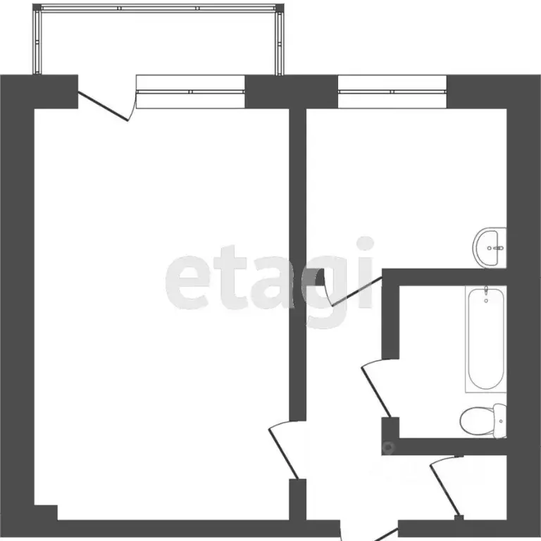 1-к кв. Томская область, Томск ул. Пушкина, 15/1 (53.0 м) - Фото 1