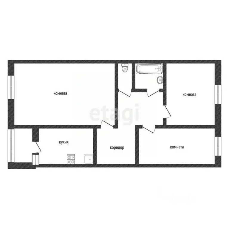 3-к кв. Ленинградская область, Киришский район, Будогощь пгт ул. ... - Фото 2