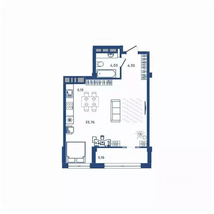 1-к кв. Челябинская область, Челябинск ул. Энгельса, 6 (46.5 м) - Фото 1