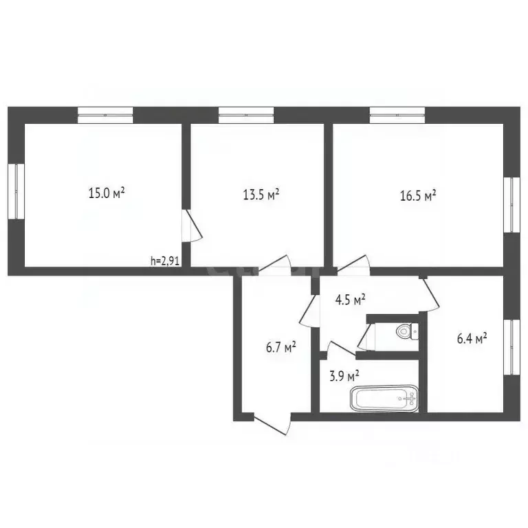 3-к кв. Кемеровская область, Прокопьевск ул. Селиванова, 5 (70.0 м) - Фото 2