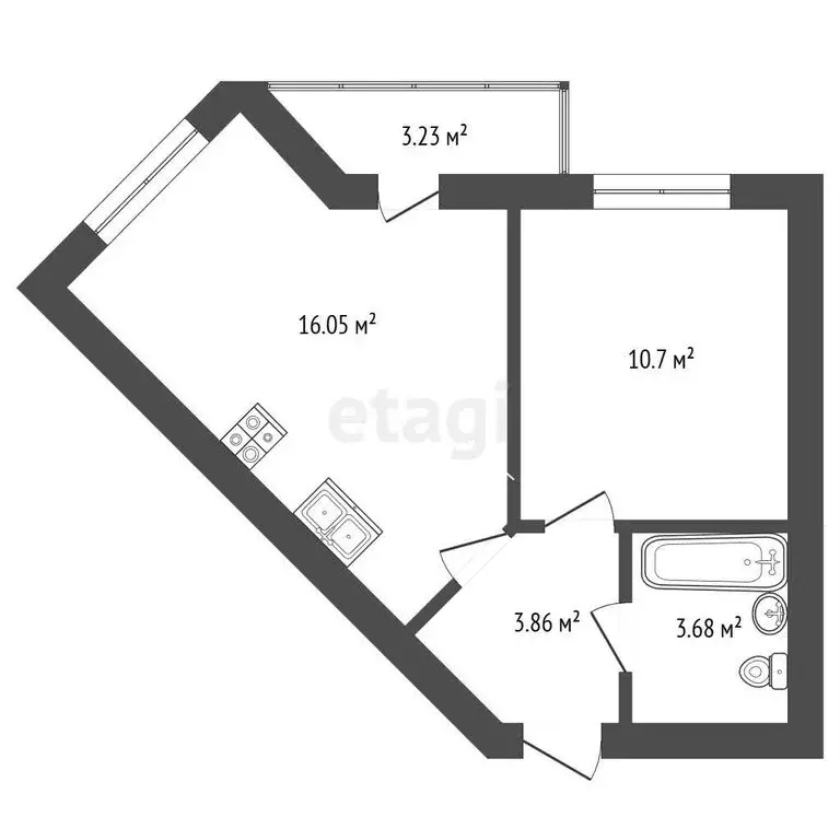 1-комнатная квартира: Ярославль, Бурмакинская улица, 1 (34.1 м) - Фото 1