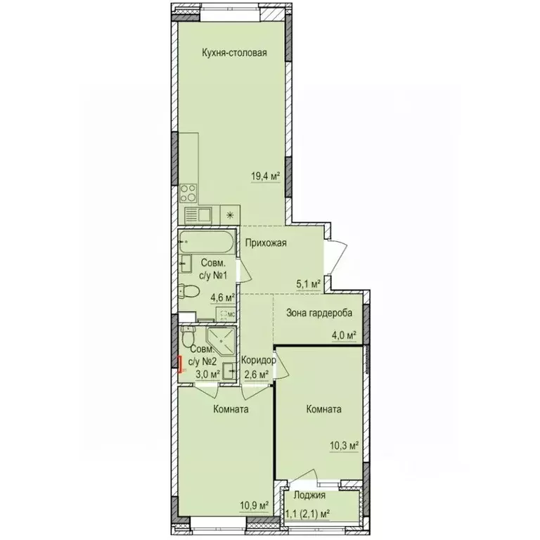 2-к кв. Удмуртия, Ижевск Буммаш жилрайон, Покровский жилой комплекс ... - Фото 1