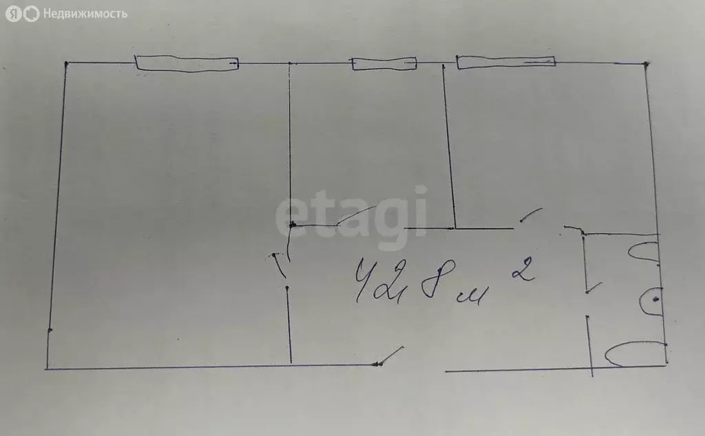 2-комнатная квартира: Алтайский край, городской округ Барнаул, рабочий ... - Фото 2