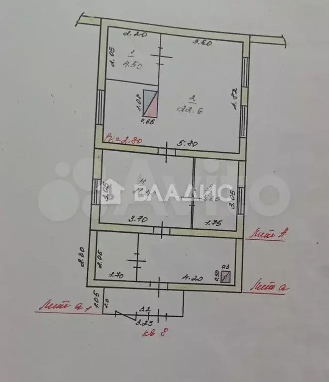 2-к. квартира, 43,2 м, 1/1 эт. - Фото 0
