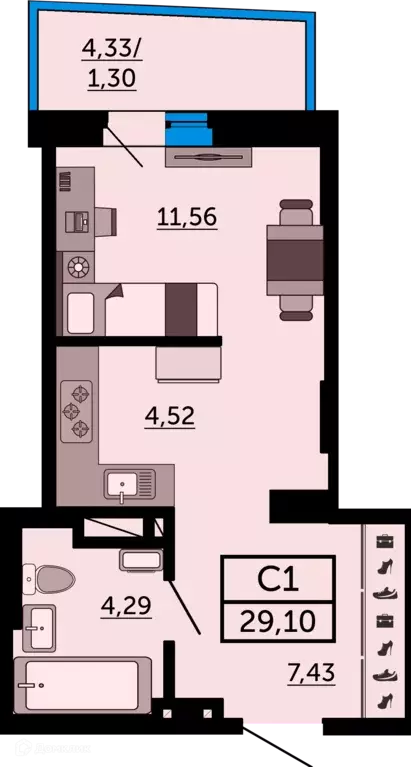 Продаётся квартира-студия, 29.4 м - Фото 0