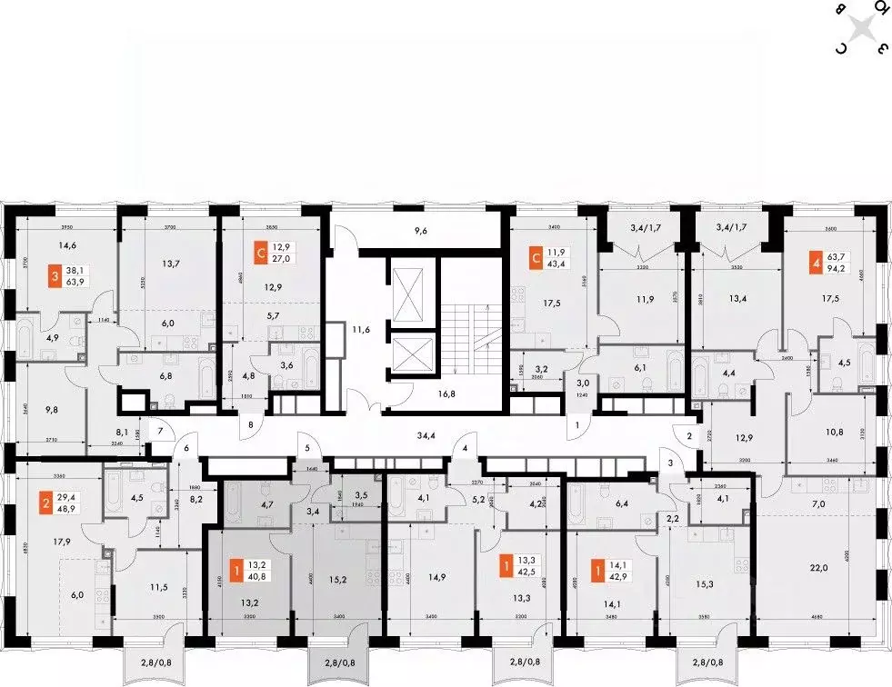 1-к кв. Нижегородская область, Нижний Новгород Черниговская ул. (40.8 ... - Фото 1