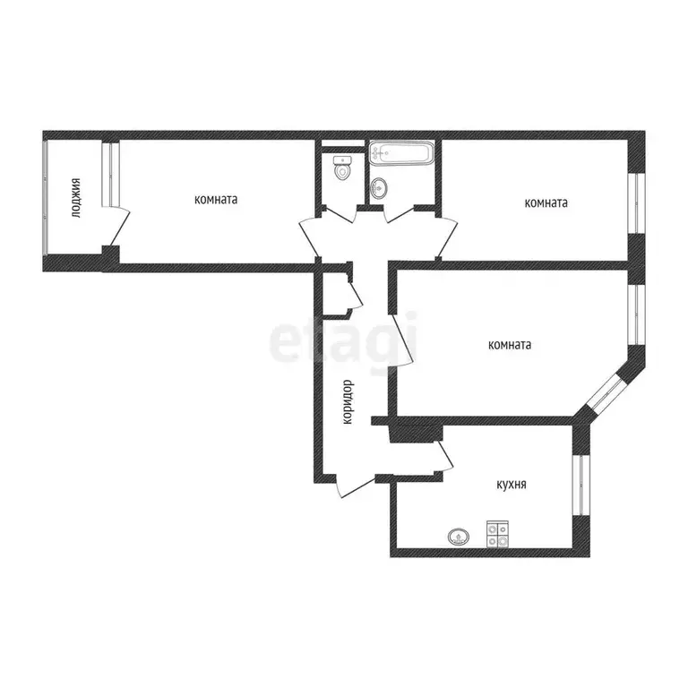 Квартира, 3 комнаты, 67.7 м - Фото 0