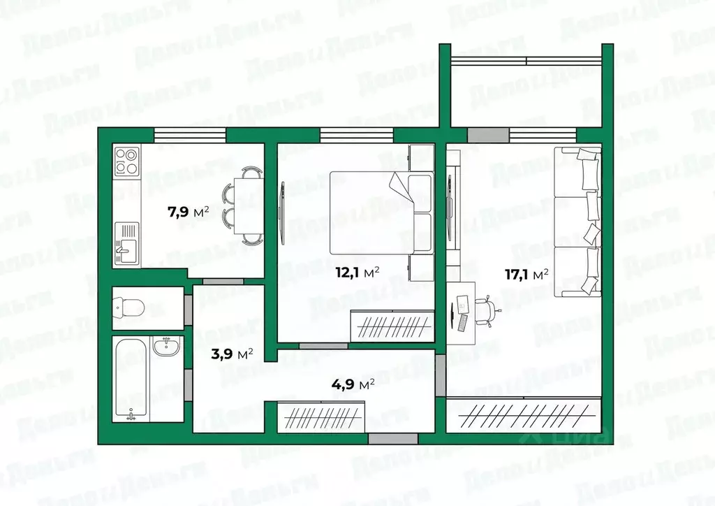 2-к кв. Кировская область, Киров ул. Блюхера, 32 (50.0 м) - Фото 1