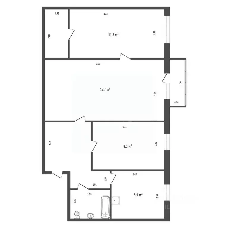 3-к кв. Красноярский край, Красноярск Кольцевая ул., 20 (55.4 м) - Фото 0