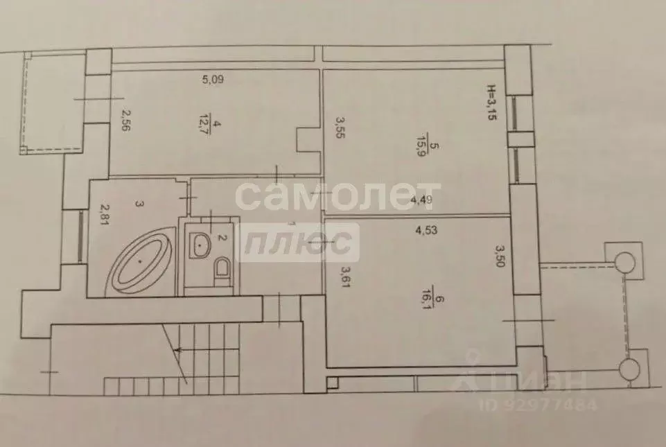2-к кв. Волгоградская область, Волгоград ул. Поддубного, 9 (59.1 м) - Фото 2