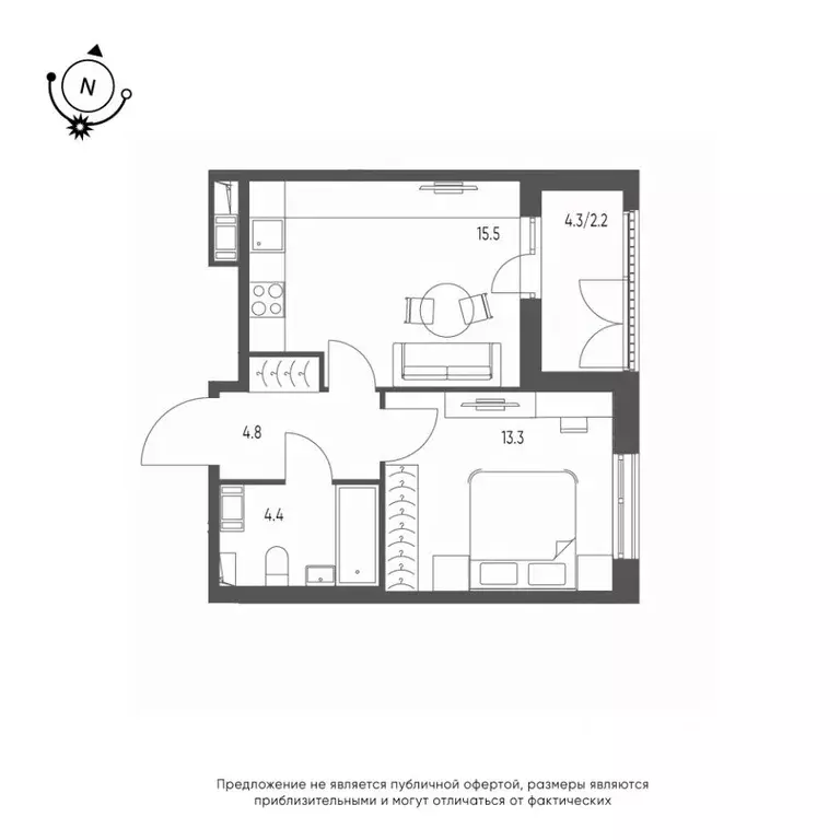 1-к кв. Омская область, Омск Зеленая река мкр, 13 (40.2 м) - Фото 0