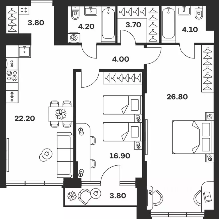 2-к кв. Тульская область, Тула ул. Фридриха Энгельса, 62 (89.5 м) - Фото 1