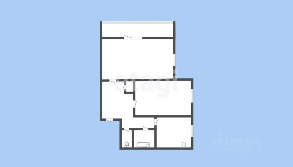 2-к кв. Карачаево-Черкесия, Черкесск ул. Космонавтов, 15 (45.3 м) - Фото 1