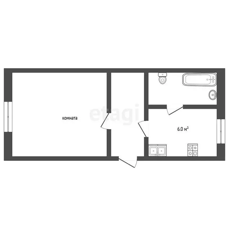 1-комнатная квартира: Камышлов, Советская улица, 60 (30.4 м) - Фото 1