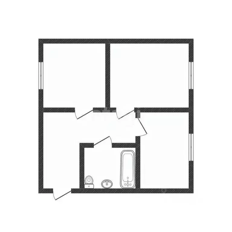 2-к кв. Курганская область, Петуховский муниципальный округ, Горбуново ... - Фото 2