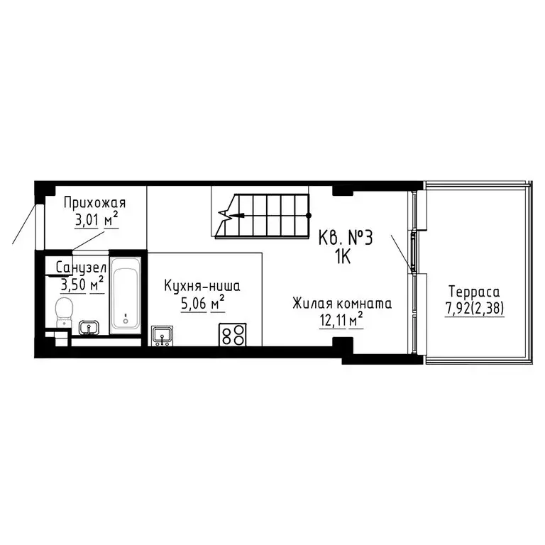 2-комнатная квартира: Новый, ЖК ДНС Сити (34 м) - Фото 0