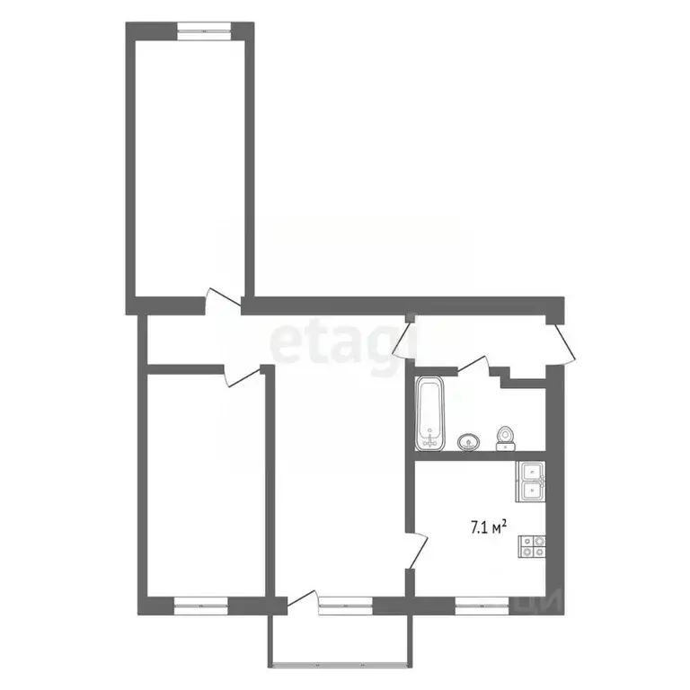 3-к кв. Ростовская область, Таганрог ул. Пальмиро Тольятти, 18 (55.4 ... - Фото 2