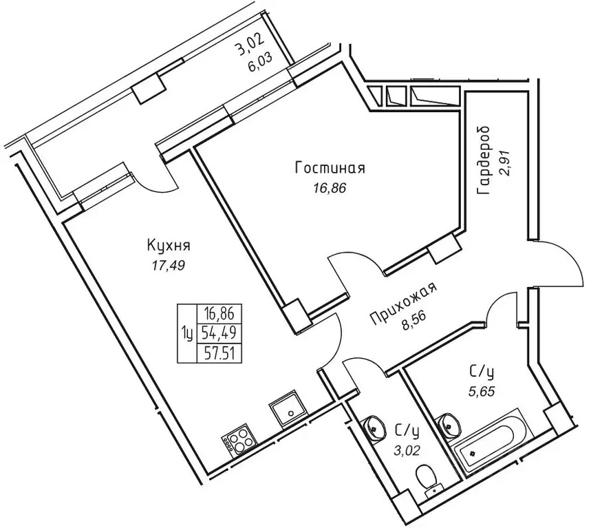 1-к кв. Саха (Якутия), Якутск 11-й кв-л,  (57.51 м) - Фото 1