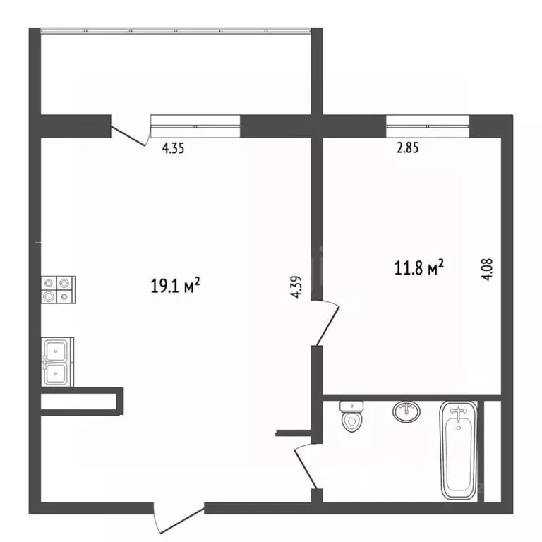 1-к кв. Челябинская область, Челябинск ул. Александра Шмакова, 29 ... - Фото 2