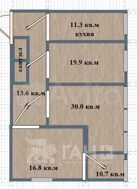 4-к. квартира, 102 м, 4/4 эт. - Фото 0