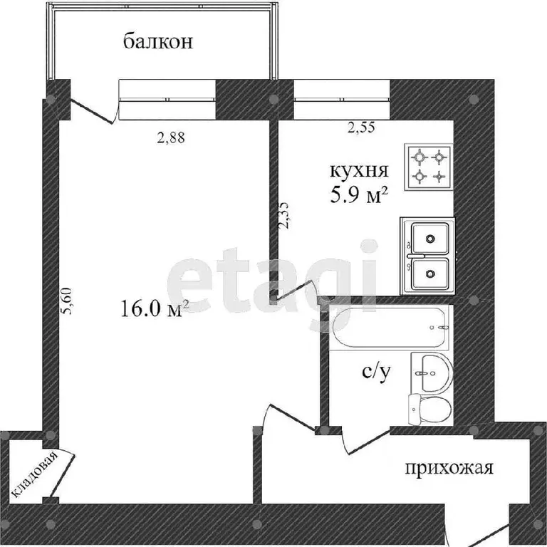 1-к кв. Вологодская область, Вологда Лечебная ул., 32 (31.1 м) - Фото 1