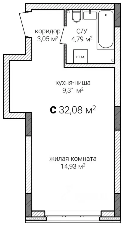 Студия Нижегородская область, Нижний Новгород Сахарный Дол жилой ... - Фото 0