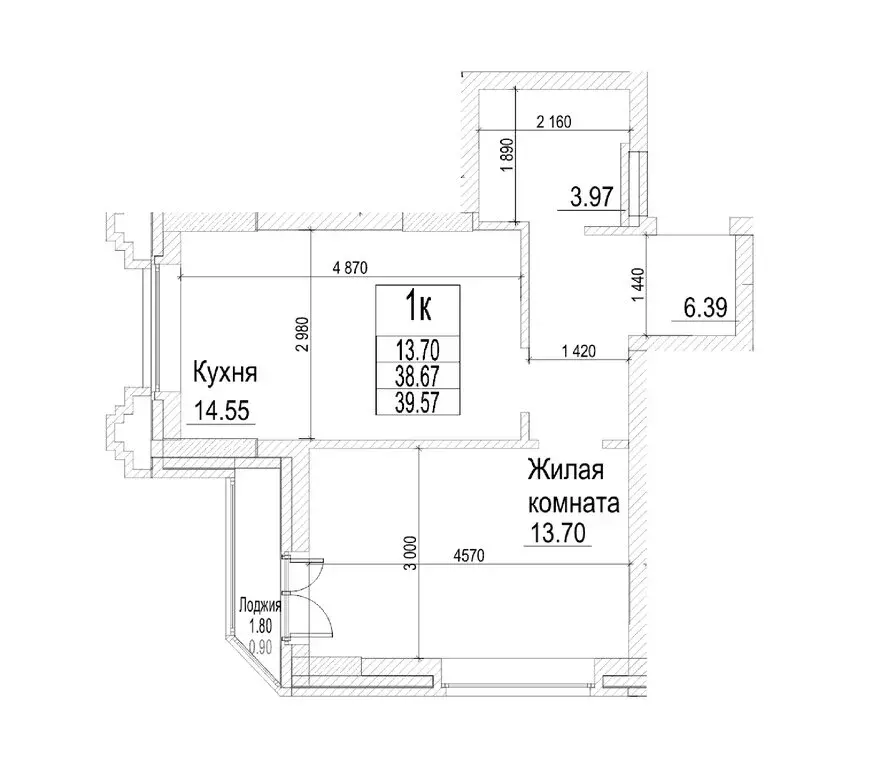 1-комнатная квартира: Новосибирск, Фабричная улица, 65/4 (38.67 м) - Фото 0