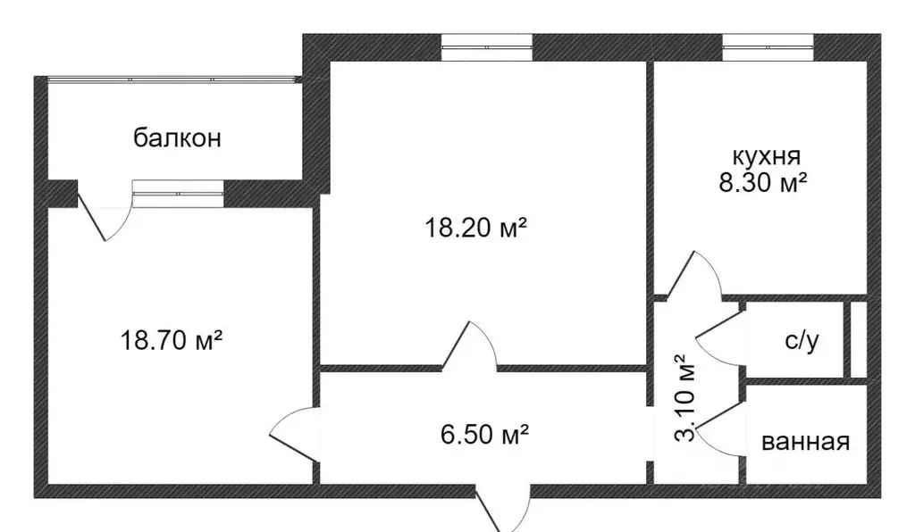 2-к кв. Ямало-Ненецкий АО, Новый Уренгой Сибирская ул., 67 (55.0 м) - Фото 2