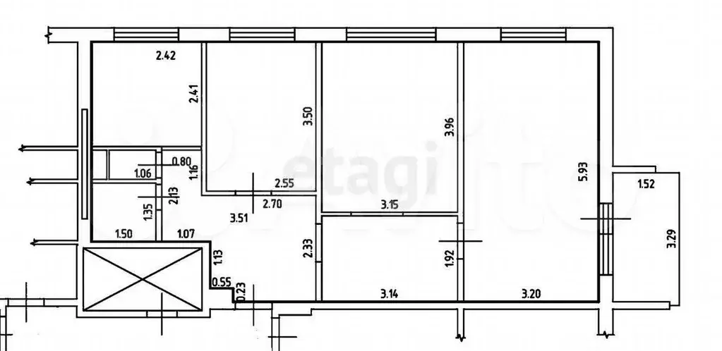 3-к. квартира, 62,5 м, 2/9 эт. - Фото 0