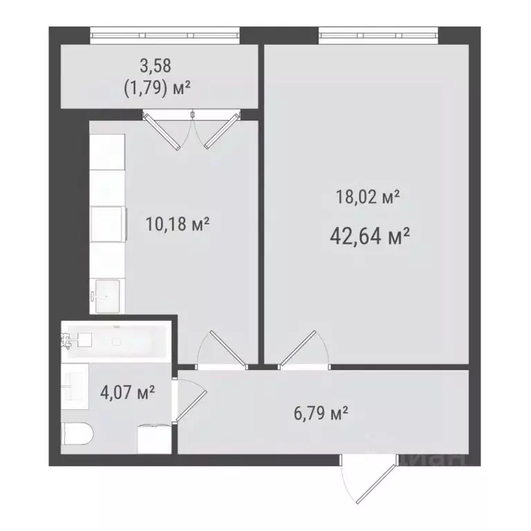 1-к кв. Сахалинская область, Южно-Сахалинск Зеленая Планета на Мира ... - Фото 1