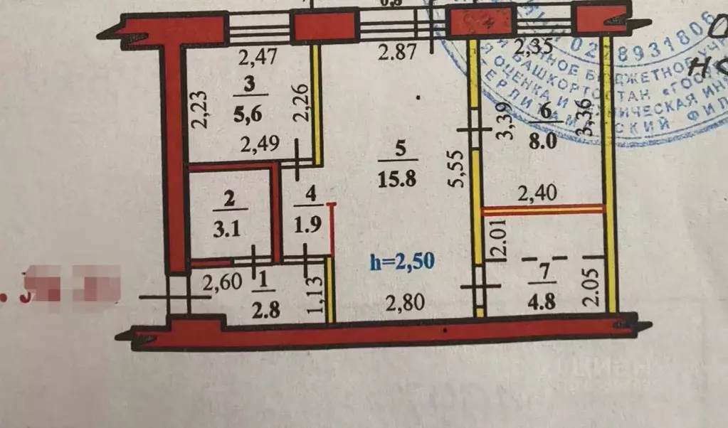 2-к кв. Башкортостан, Стерлитамак просп. Ленина, 63 (42.0 м) - Фото 2