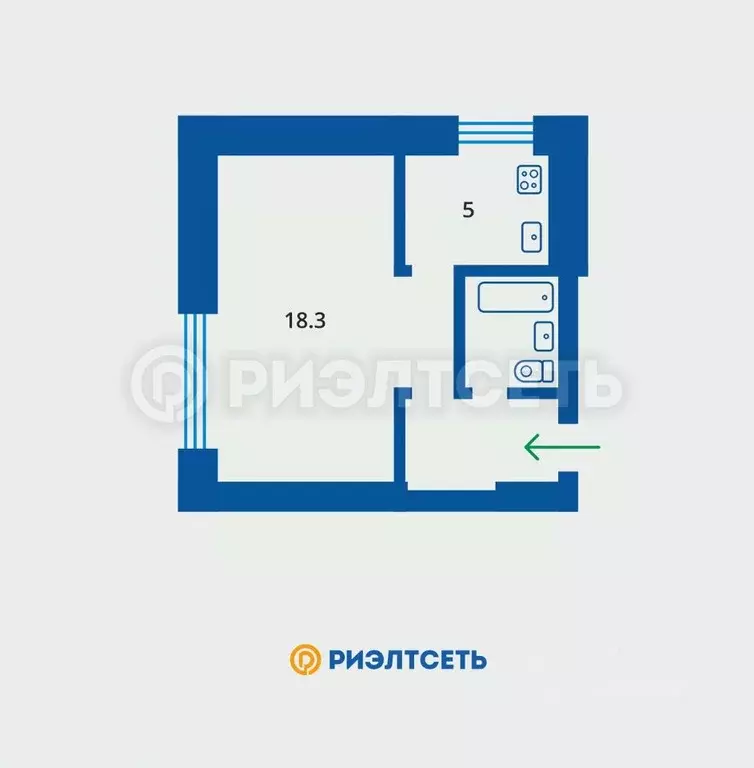 1-к кв. Мурманская область, Мурманск ул. Фурманова, 15 (30.2 м) - Фото 0