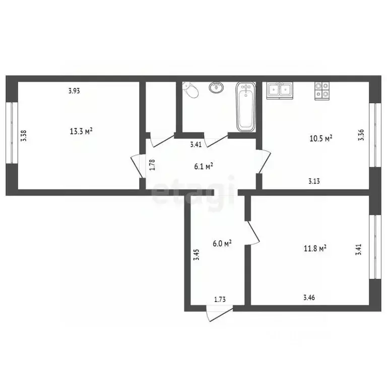 2-к кв. Ямало-Ненецкий АО, Пуровский район, Уренгой пгт, 5-й мкр 44 ... - Фото 2