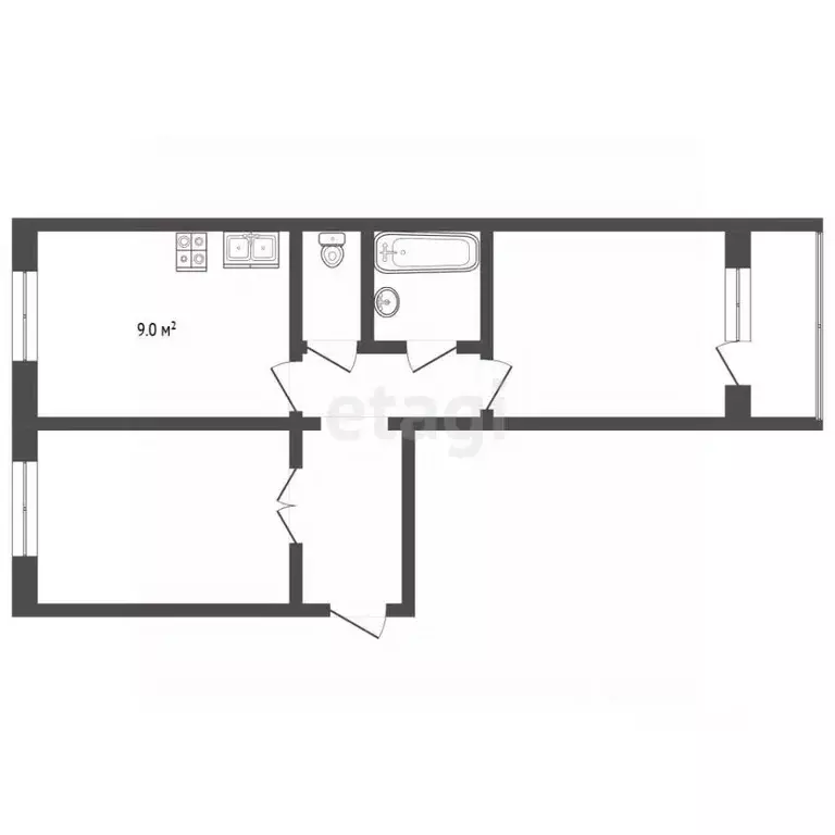 2-к кв. Ямало-Ненецкий АО, Муравленко ул. 70 лет Октября, 32 (51.3 м) - Фото 2