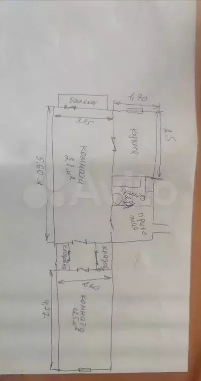 2-к. квартира, 44,4 м, 2/5 эт. - Фото 0
