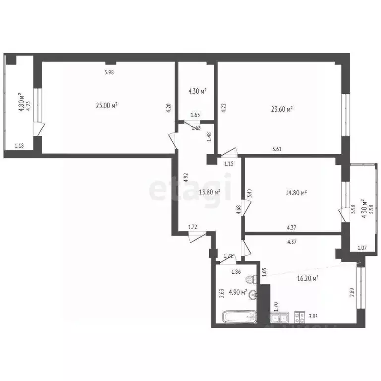 3-к кв. Ростовская область, Новочеркасск ул. Бакунина, 21 (109.4 м) - Фото 1