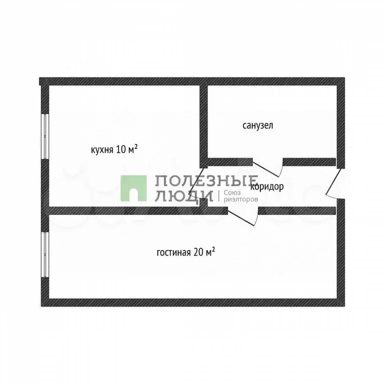 1-к. квартира, 35,9 м, 1/3 эт. - Фото 0
