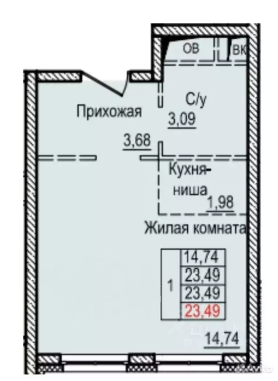 Студия Московская область, Балашиха 39-й мкр, Пехра жилой комплекс, ... - Фото 1