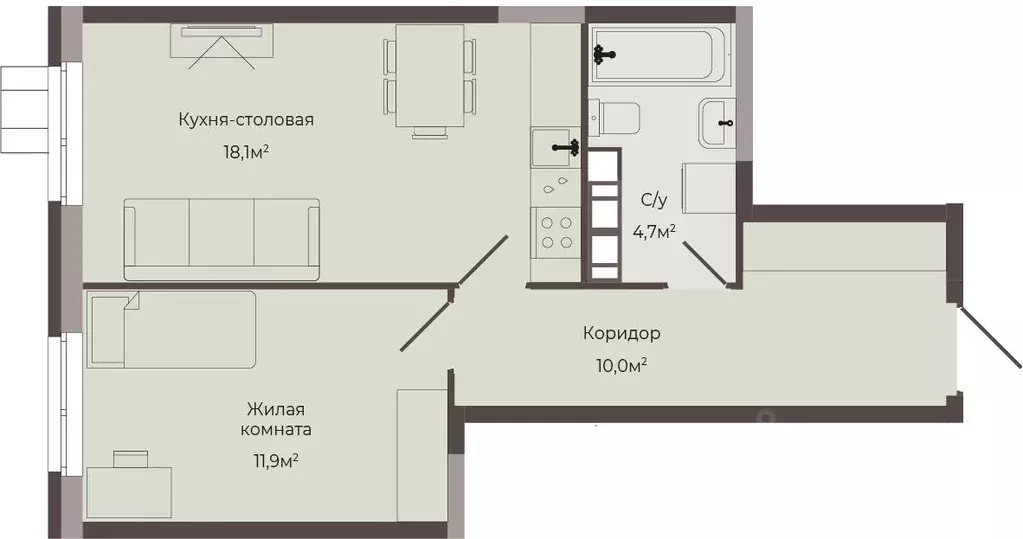 1-к кв. Нижегородская область, Нижний Новгород Соцгород жилрайон, 1-й ... - Фото 1