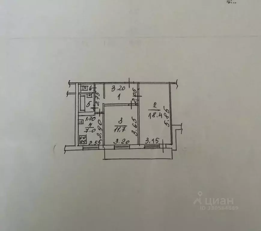2-к кв. Липецкая область, Липецк Московская ул., 101 (49.9 м) - Фото 2