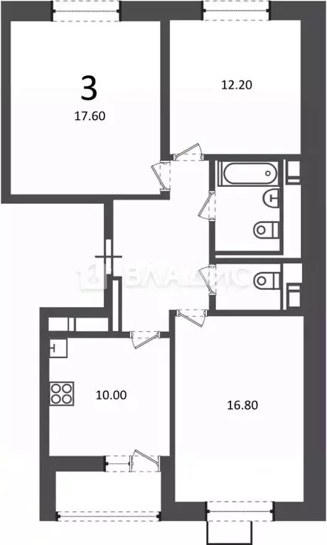 3-к кв. Москва проезд Чечерский, 28к2 (71.7 м) - Фото 2