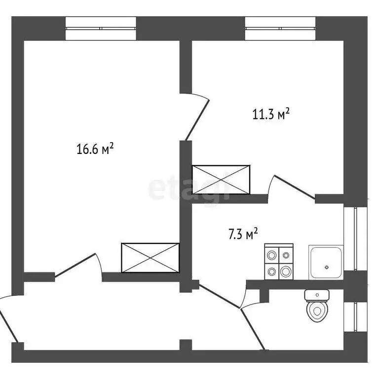 2-комнатная квартира: Вологда, улица Прокатова, 8А (43.4 м) - Фото 0