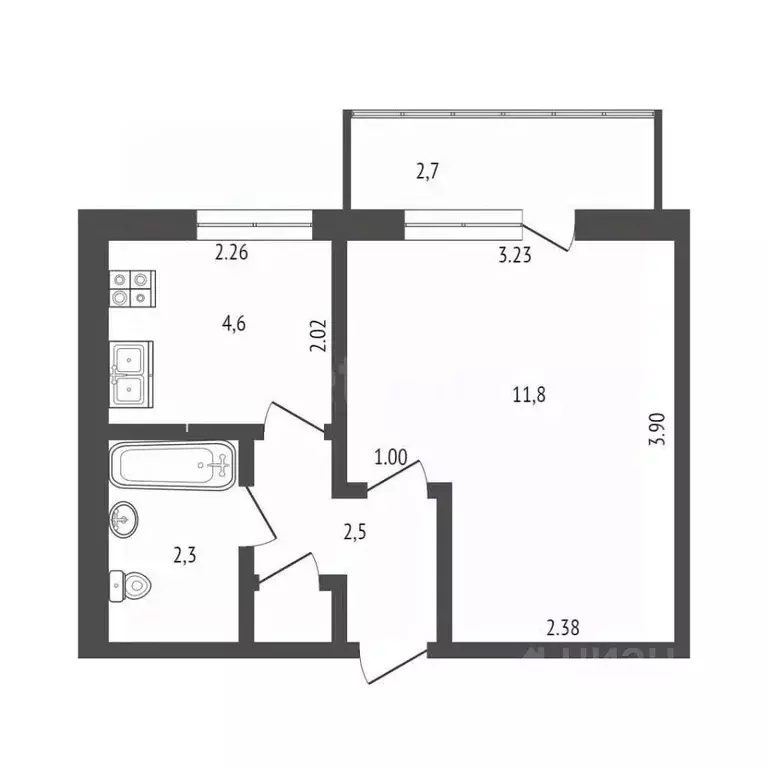 1-к кв. Крым, Саки ул. Ивановой (21.4 м) - Фото 0