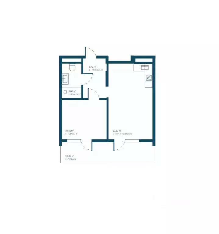 1-к кв. Крым, Саки Птица жилой комплекс (50.33 м) - Фото 1