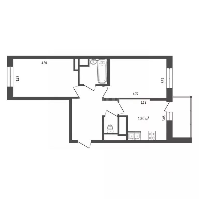 2-к кв. Московская область, Мытищи просп. Астрахова, 10 (50.0 м) - Фото 2