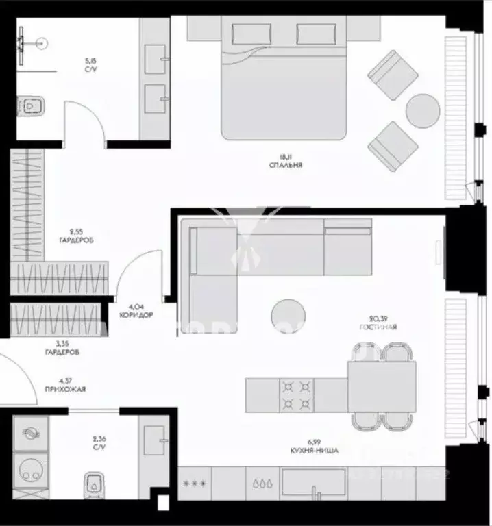 2-к кв. Москва ул. Братьев Фонченко, 1к2 (74.1 м) - Фото 2