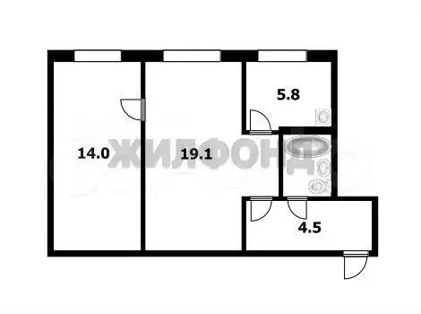 2-к. квартира, 46 м, 1/5 эт. - Фото 0