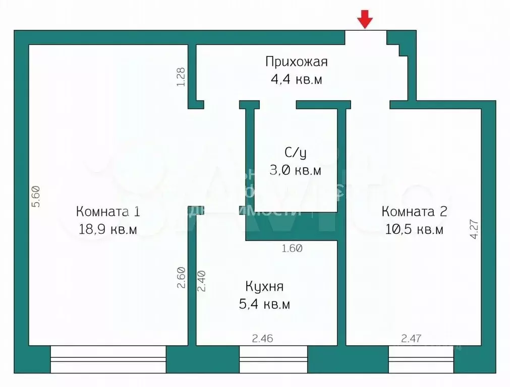 2-к кв. Рязанская область, Рязань ул. Фирсова, 20к1 (42.5 м) - Фото 1