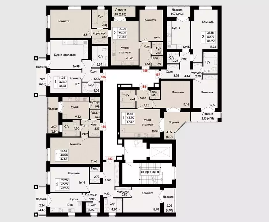 1-к кв. Ростовская область, Ростов-на-Дону Ривьера жилой квартал,  ... - Фото 2