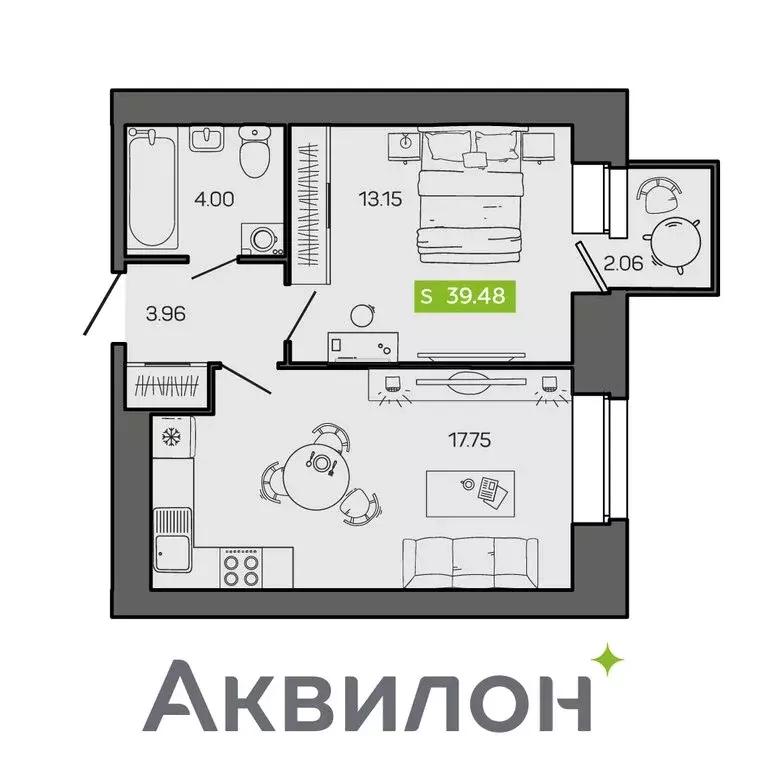 1-комнатная квартира: Северодвинск, улица Ломоносова, 79к3 (39.48 м) - Фото 0
